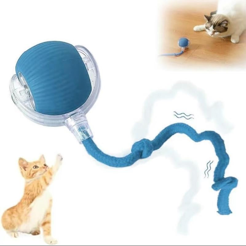 Electric Cat Ball Toy with Rope, Interactive Cat Teaser Toy, Automatic Rolling Ball Toy, Pet Supplies, Dog & Cat Accessories