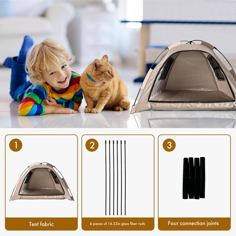 All-Season Pet Tent House – Cozy Cat & Dog Nest for Indoor Outdoor Use, Travel-Friendly & Easy to Store Favorite Gift Waterproof
