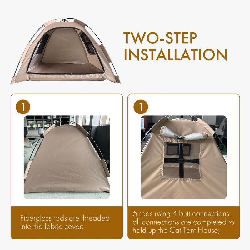 All-Season Pet Tent House – Cozy Cat & Dog Nest for Indoor Outdoor Use, Travel-Friendly & Easy to Store Favorite Gift Waterproof