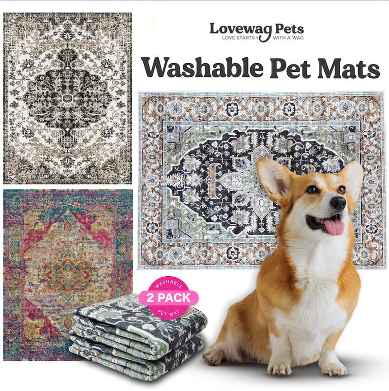 Lovewag Pets Washable Dog Pads - Pack of 2, Eco-Friendly & Leak-Proof Design, Multi-Design Options: Sage Forest, Marmalade Sunshine, Moonlit Night, Rustic Terracotta, 16" X 24" & 36" X 48"& 28" X 41"