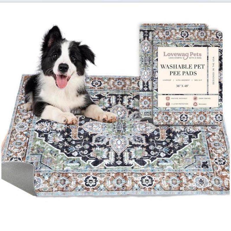 Lovewag Pets Washable Dog Pads - Pack of 2, Eco-Friendly & Leak-Proof Design, Multi-Design Options: Sage Forest, Marmalade Sunshine, Moonlit Night, Rustic Terracotta, 16" X 24" & 36" X 48"& 28" X 41"