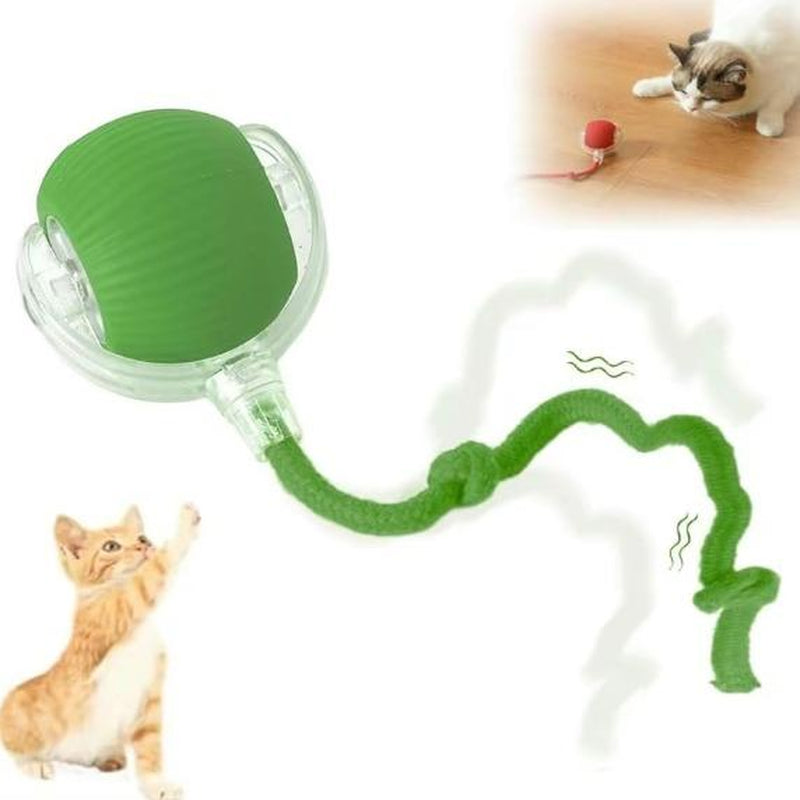 Electric Cat Ball Toy with Rope, Interactive Cat Teaser Toy, Automatic Rolling Ball Toy, Pet Supplies, Dog & Cat Accessories