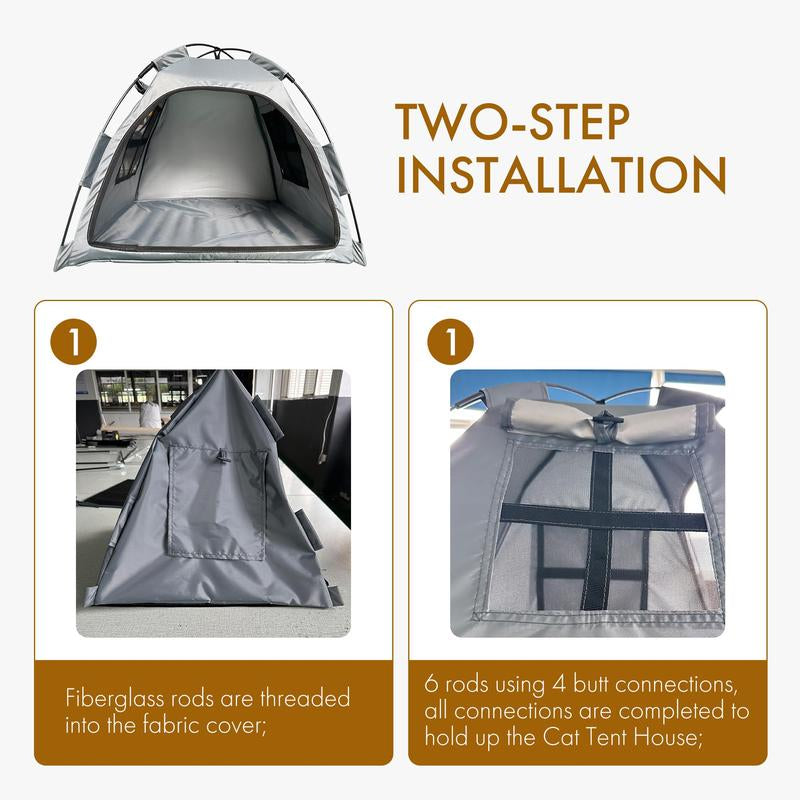 All-Season Pet Tent House – Cozy Cat & Dog Nest for Indoor Outdoor Use, Travel-Friendly & Easy to Store Favorite Gift Waterproof