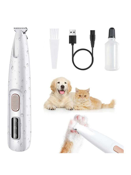 Rechargeable Pet Hair Trimmer Kit, Pet Paw Trimmer, Cordless Quiet Dog Trimmer for Grooming with LED Light, Small Dog Grooming Clippers for Dogs & Cats, Pet Grooming Tool,Waterproof, low noise pet shaver