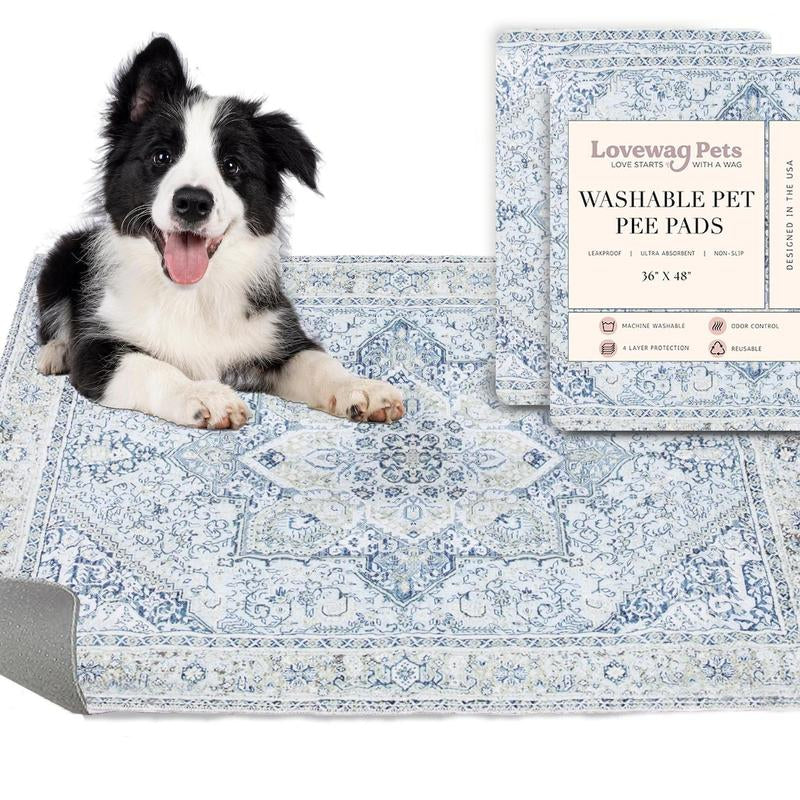 Lovewag Pets Washable Dog Pads - Pack of 2, Eco-Friendly & Leak-Proof Design, Multi-Design Options: Sage Forest, Marmalade Sunshine, Moonlit Night, Rustic Terracotta, 16" X 24" & 36" X 48"& 28" X 41"