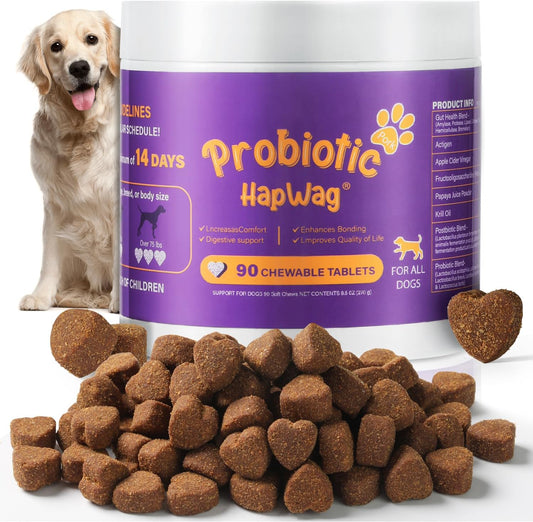 Probiotics for All Breeds and Ages Dogs, Support Gut Digestive Health, anti Diarrhea, Constipation Relief, No More Allergies, Dog Supplements - Pork Flavor - 90 Soft Chews