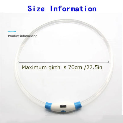 LED Dog Collar Rechargeable 3 Working Mode More Lighter Max 70Cm Night Safety Flashing Glow Collar anti Lost Night Collar
