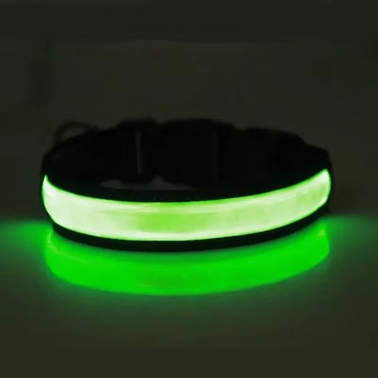 LED Glowing Dog Collar Adjustable Flashing USB Charging Luminous Collar Night Light Harness for Big Medium Small Dogs Pet Items